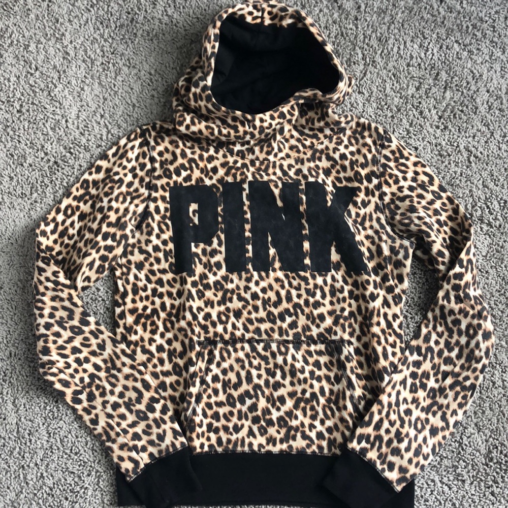 PINK leopard print hoodie